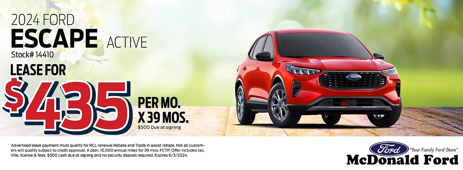 2024 Ford Escape Offer | McDonald Ford 